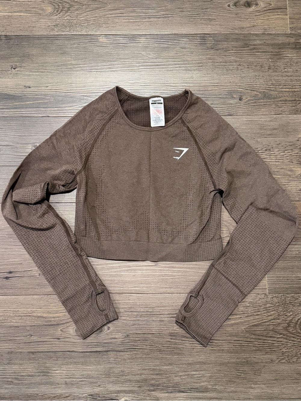 Gymshark Brown Seamless Long-Sleeve Crop Top